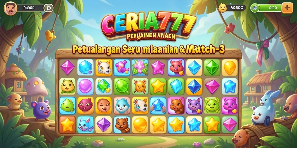 Tampilan gameplay CERIA777 yang penuh warna dan menantang.