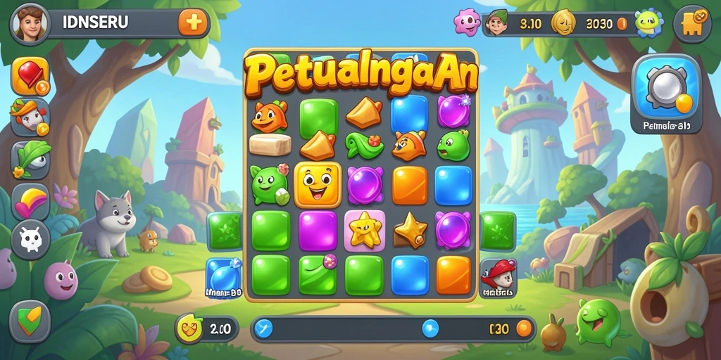Screenshot gameplay seru dari IDNSERU yang penuh warna.