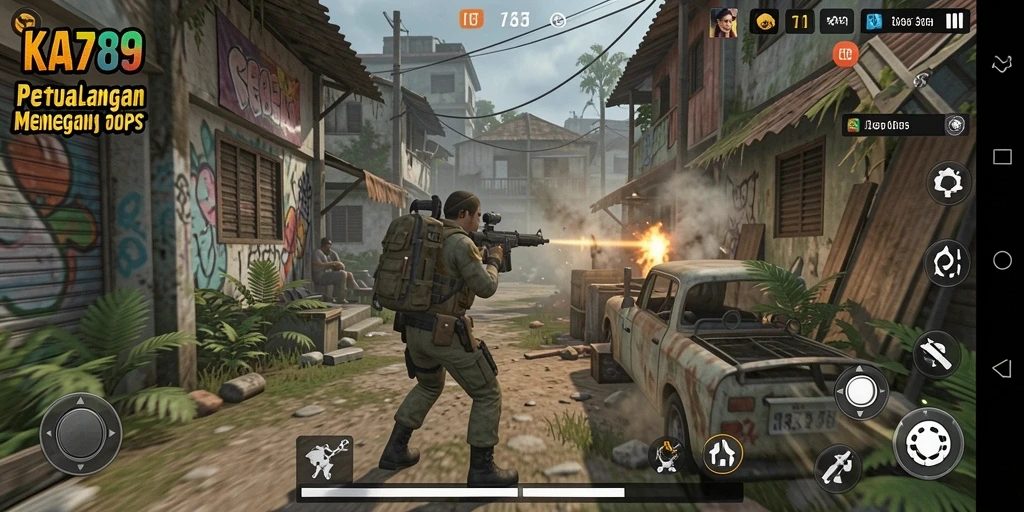 Screenshot KA789 menampilkan aksi seru dalam gameplay TPS.