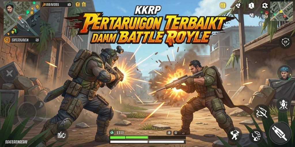 Screenshot menunjukkan aksi seru dalam permainan Battle Royale.