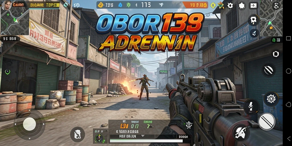 Tampilan gameplay seru dalam OBOR138 yang menunjukkan pertarungan TPS.