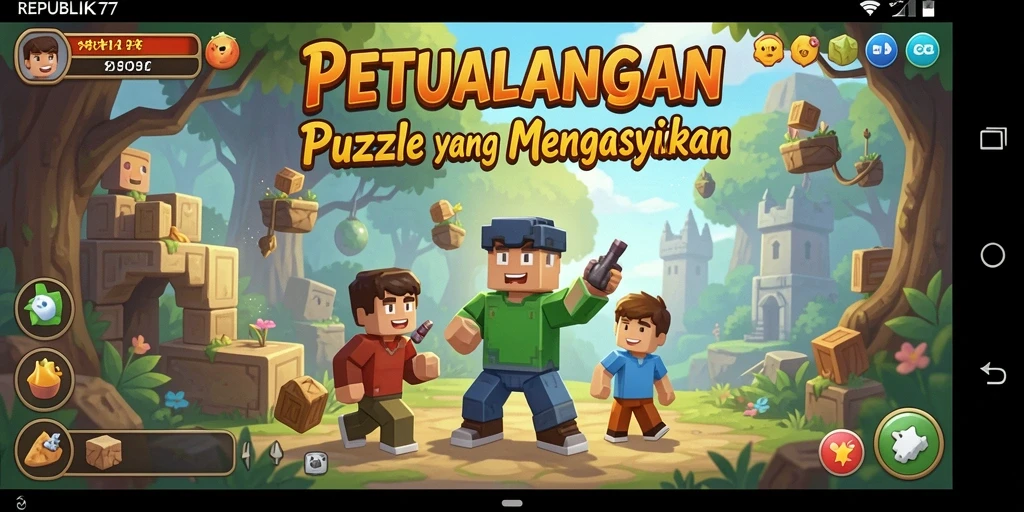 Tangkapan layar gameplay <strong>REPUBLIK77</strong> menampilkan teka-teki yang menantang dan desain yang menarik.