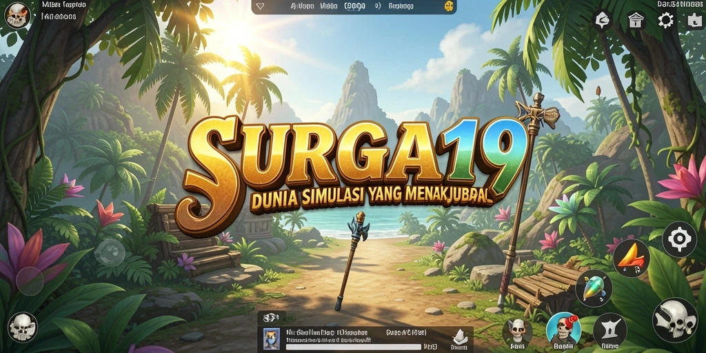 Tangkapan layar gameplay SURGA19 yang menampilkan dunia simulasi yang kaya detail.