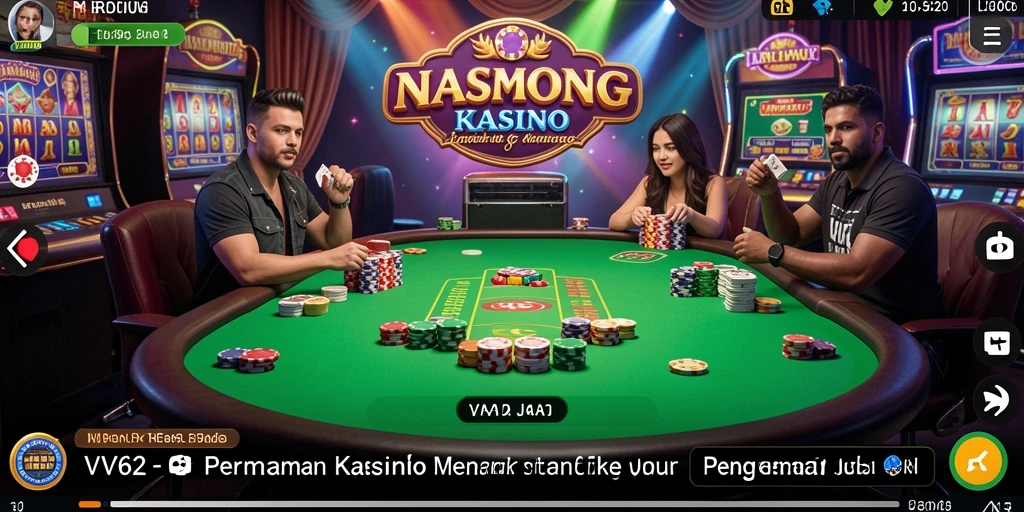 Tampilan gameplay menarik dalam aplikasi Kasino VV62.