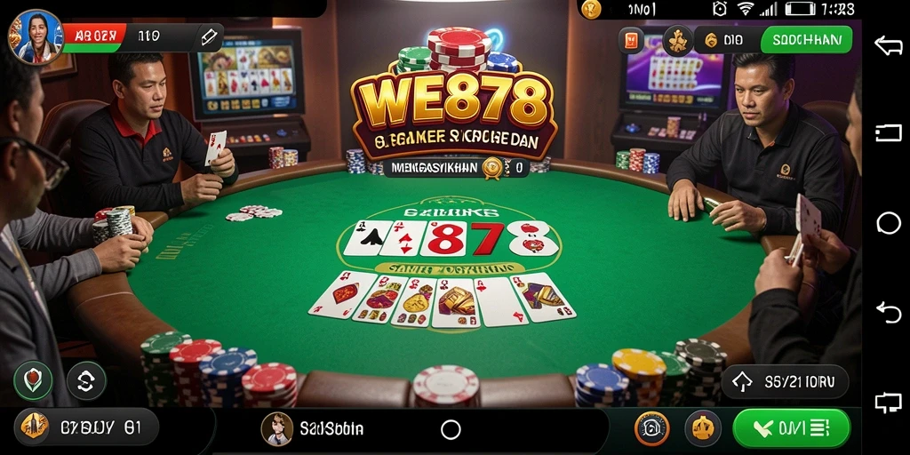 Tampilan gameplay Poker yang mendebarkan dan grafis menawan.