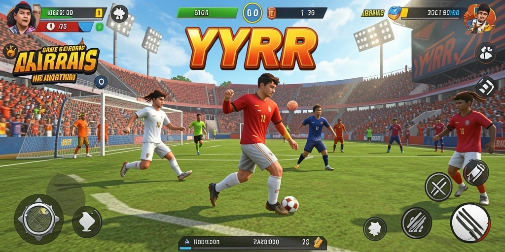 Tampilan menarik dari gameplay YYRR dengan aksi olahraga yang seru.